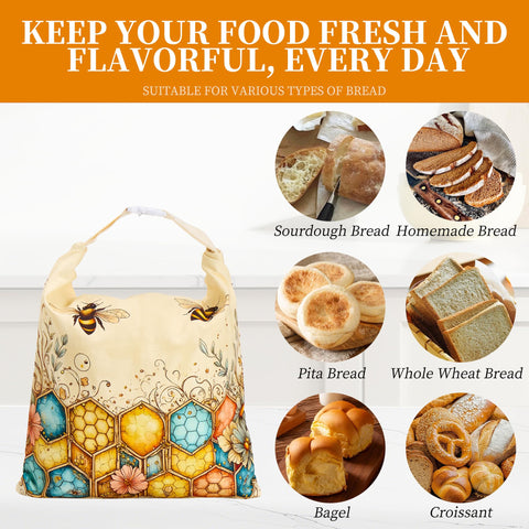 Ronxzas kitchen storage bag in use for fresh bread and produce.