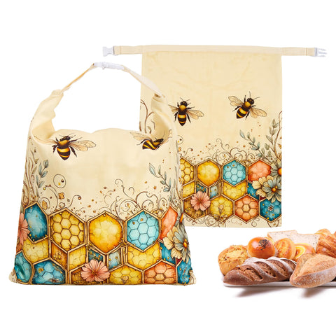 Ronxzas beeswax bread bag keeps loaf fresh longer inside breathable natural cotton.