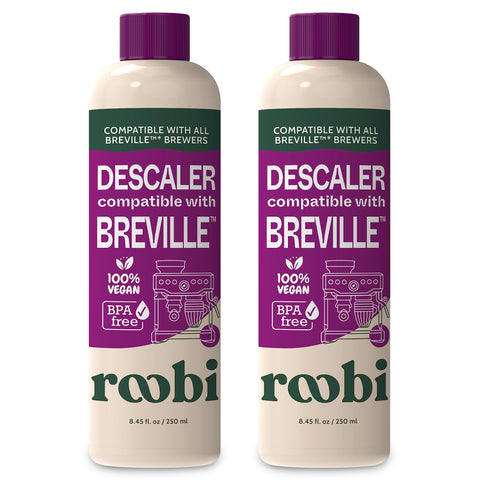 Roobi Breville descaler bottle front for Breville espresso machine maintenance.
