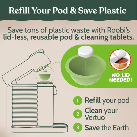 Roobi eco-friendly formula badge highlighting carbon-neutral cleaning.