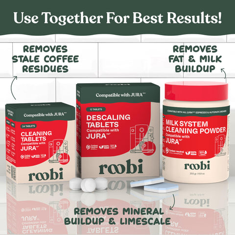 Roobi Jura cleaning tablets for ENA8 model compatible maintenance