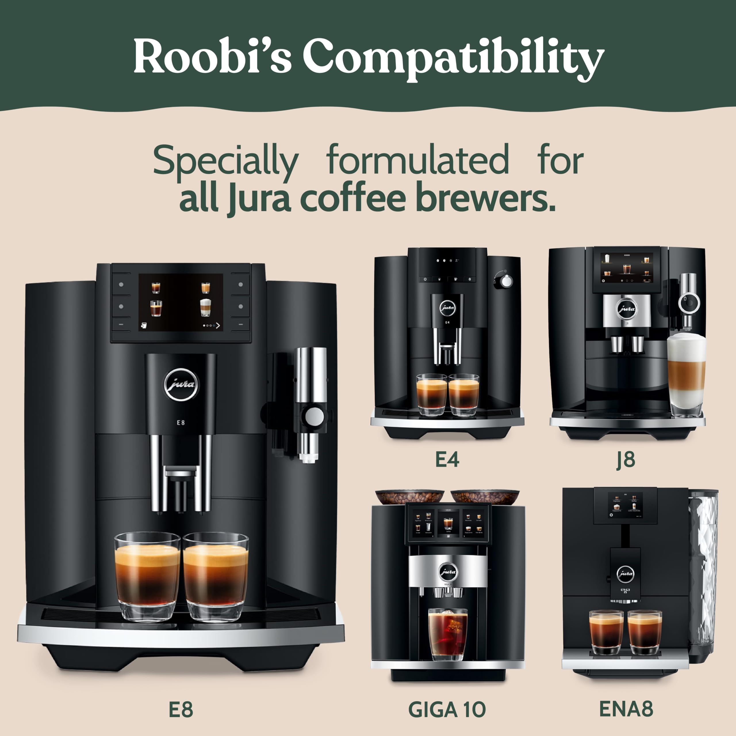 Roobi Jura cleaning tablets for GIGA 10 model optimal upkeep