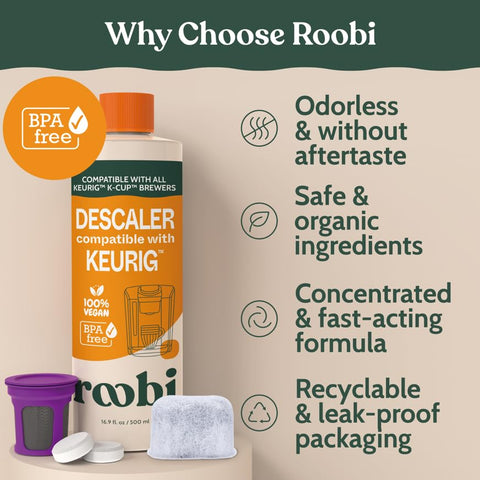 Roobi machine maintenance hero scene promoting extended Keurig life