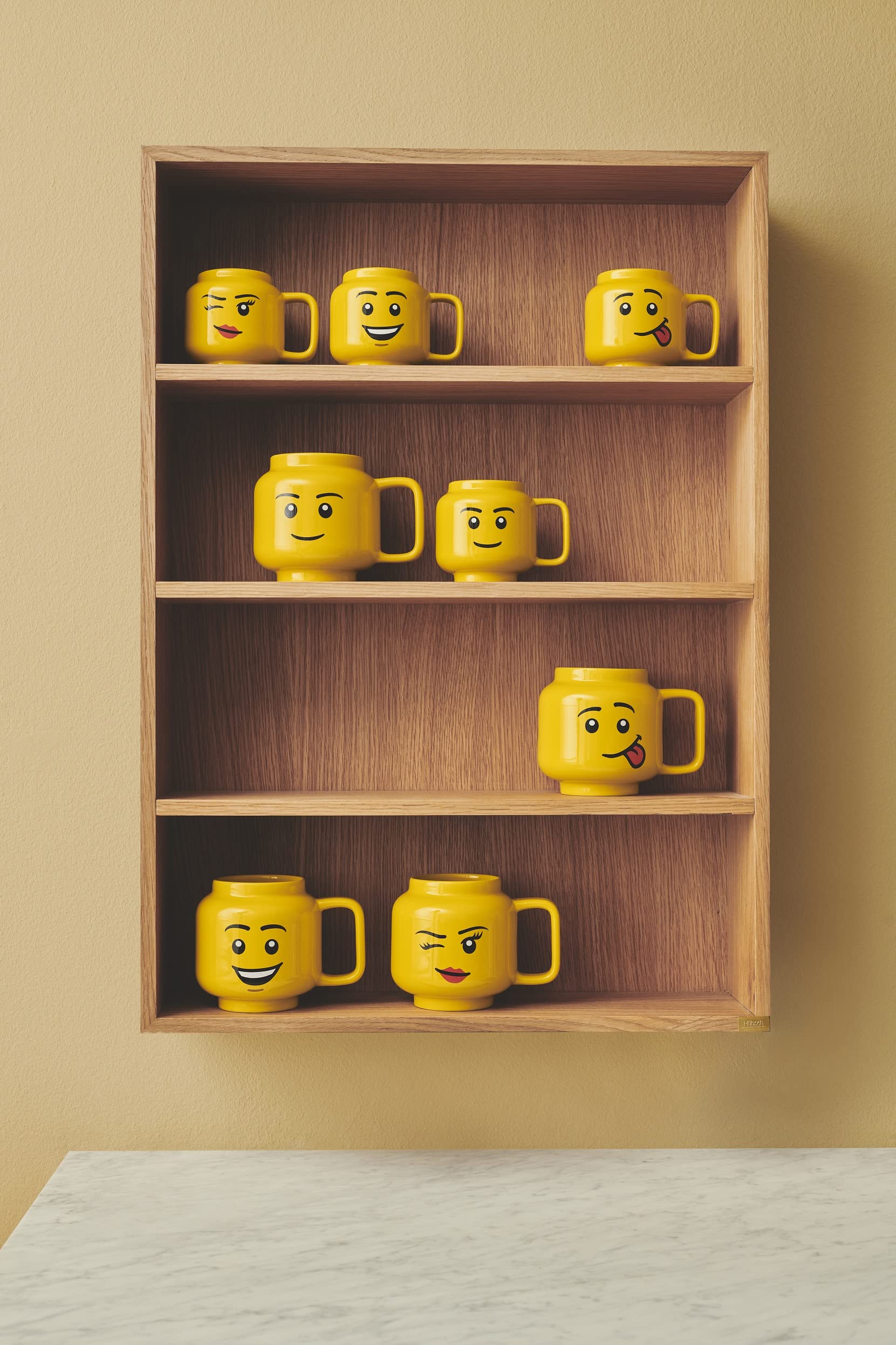 Side view of Room Copenhagen LEGO mug handle, comfortable to hold.