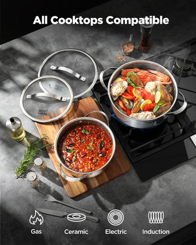 Roomena Tri-Ply base provides fast, uniform heat for better searing