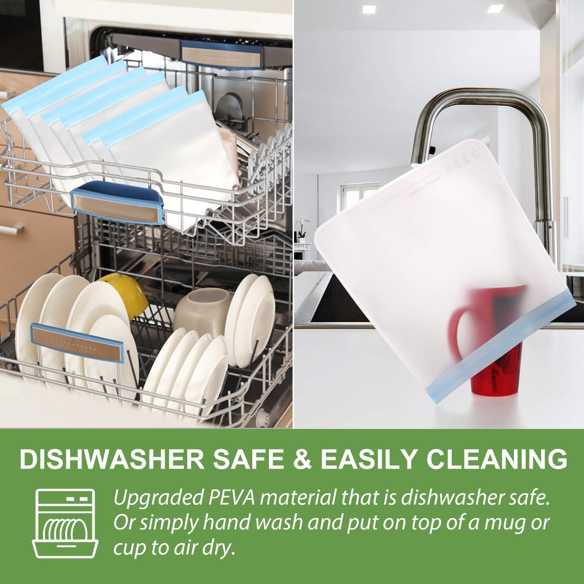 ROONOO top-rack dishwasher-safe bags simplify cleaning after use.
