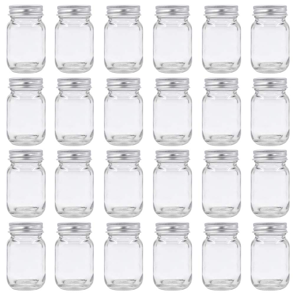 ROORUZ U Pack 2oz mason jar with silver lid for honey and jam storage