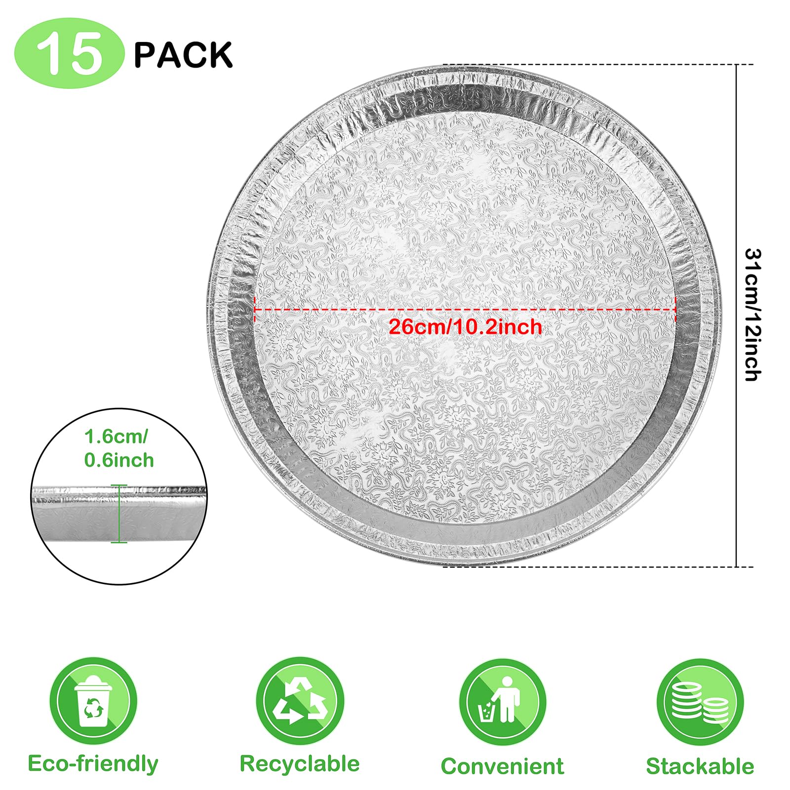 Roponan foil trays with curled rims for stable presentation