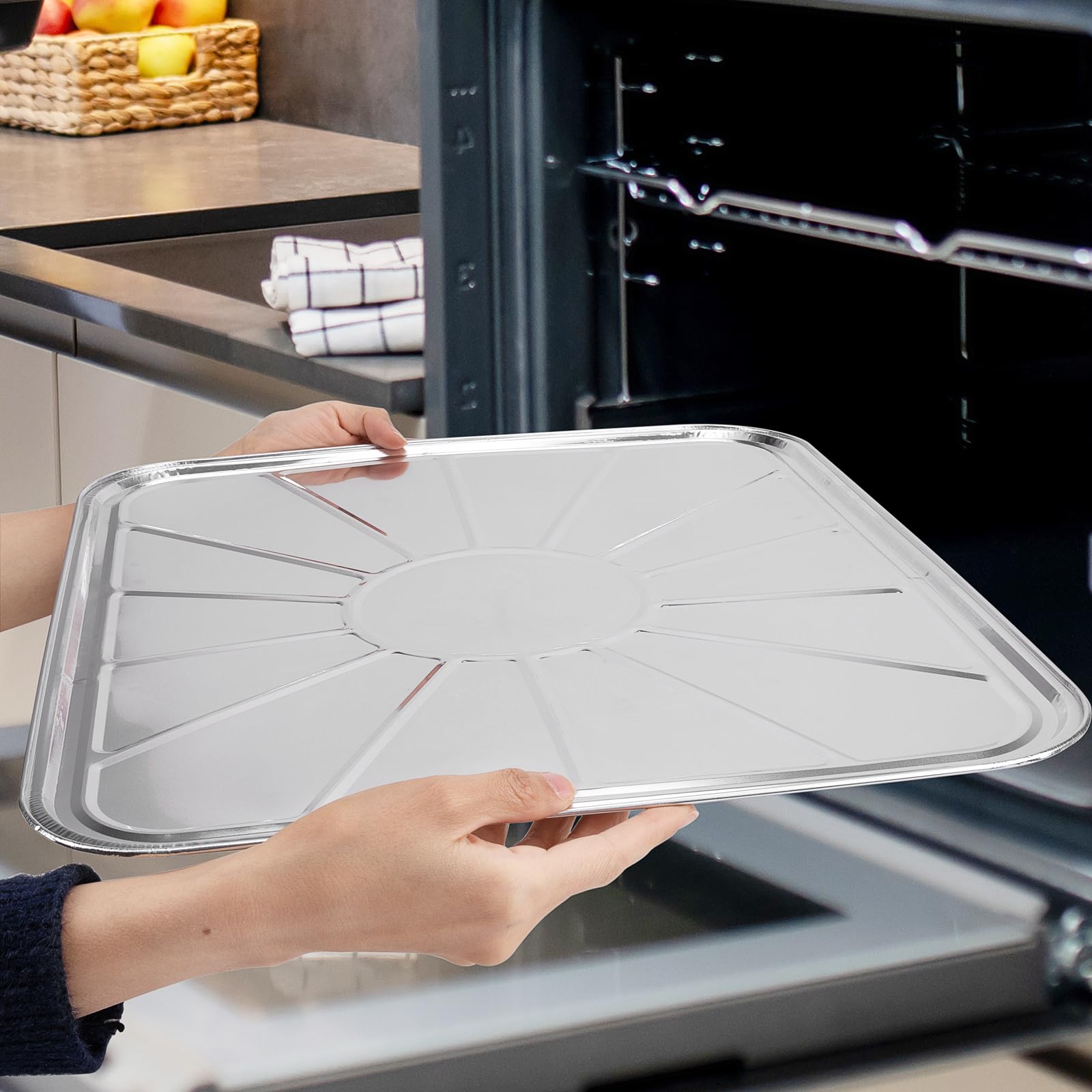 Roponan disposable foil pan cookie sheet for easy baking