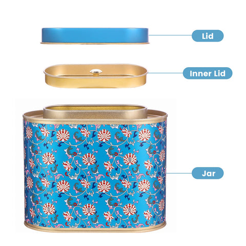 ROQILA oval-shape tea tin is ergonomic to hold.