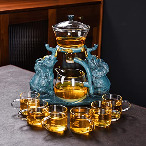RORA Lazy Kungfu Glass Tea Set infuser—removable for loose leaves and tea bags.