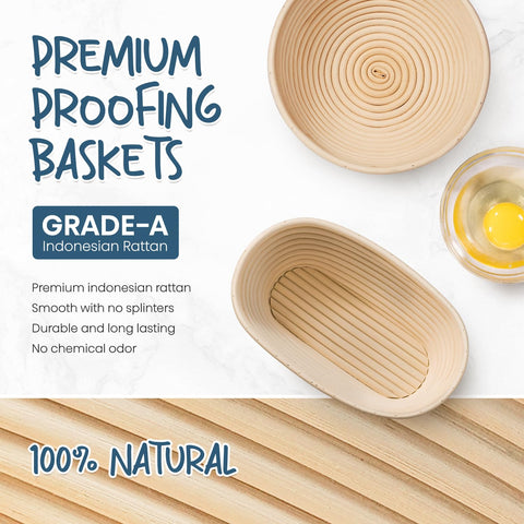 rorecay banneton oval bread-proofing basket ideal for two loaf shapes