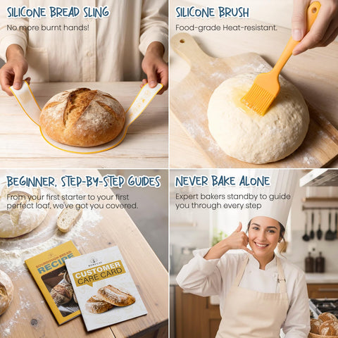 Rorecay bread sling for safe transfer from banneton to oven