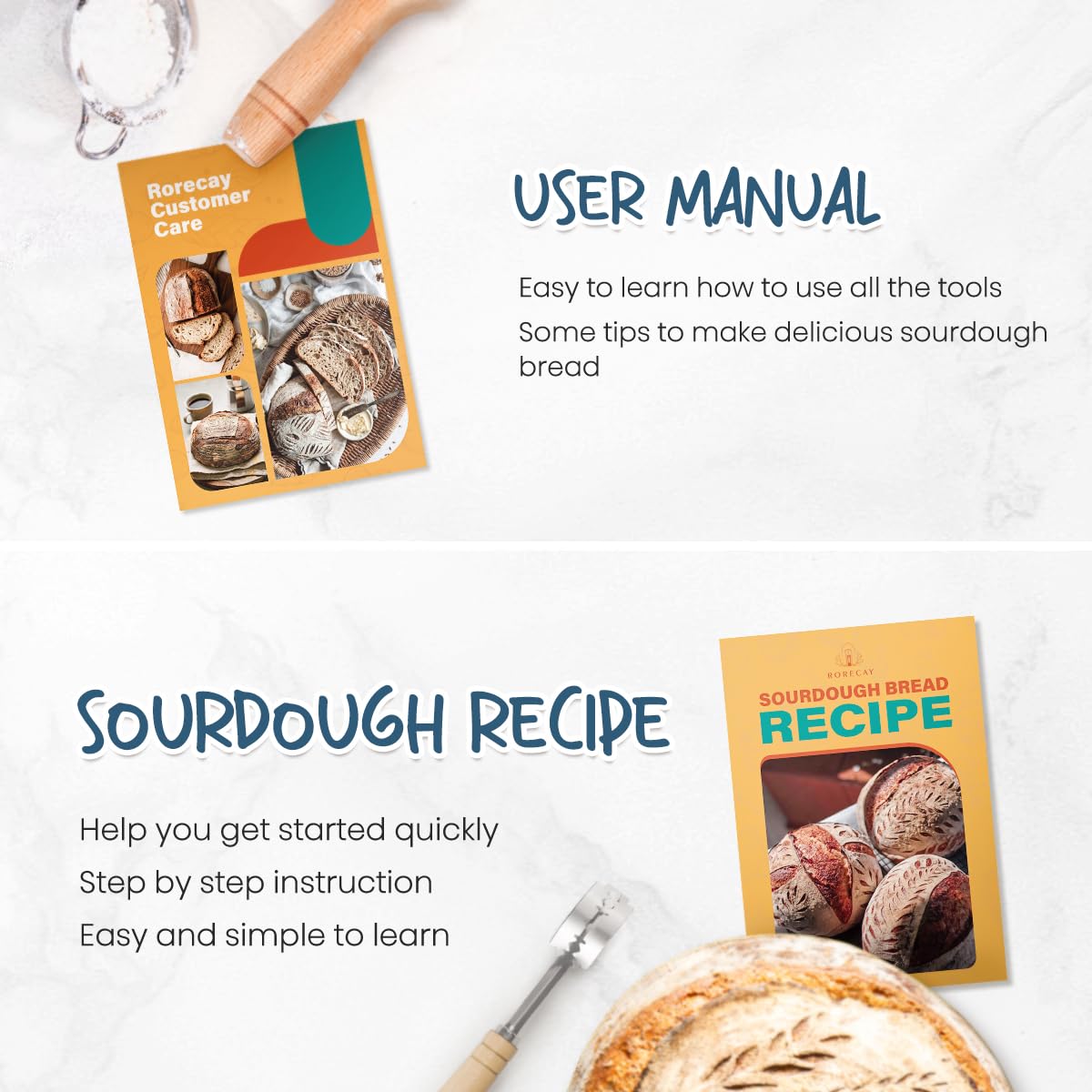 rorecay dough scraper and bowl scraper for easy dough handling