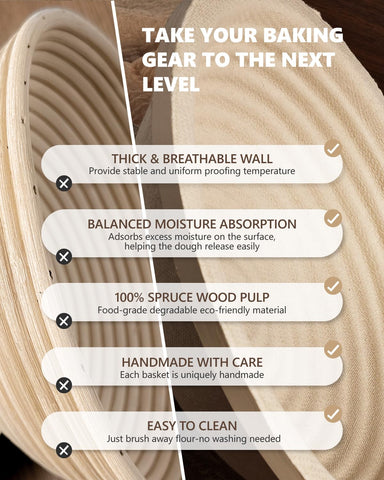 Rorecay wood pulp design absorbs excess moisture for steady dough hydration.