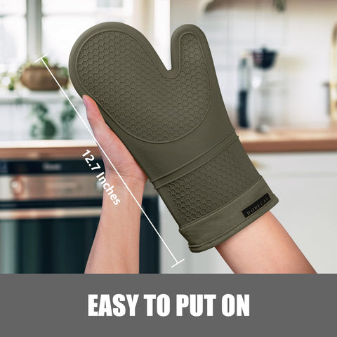 Rorecay extra-long oven mitts 12.7 inches offer forearm protection during roasting
