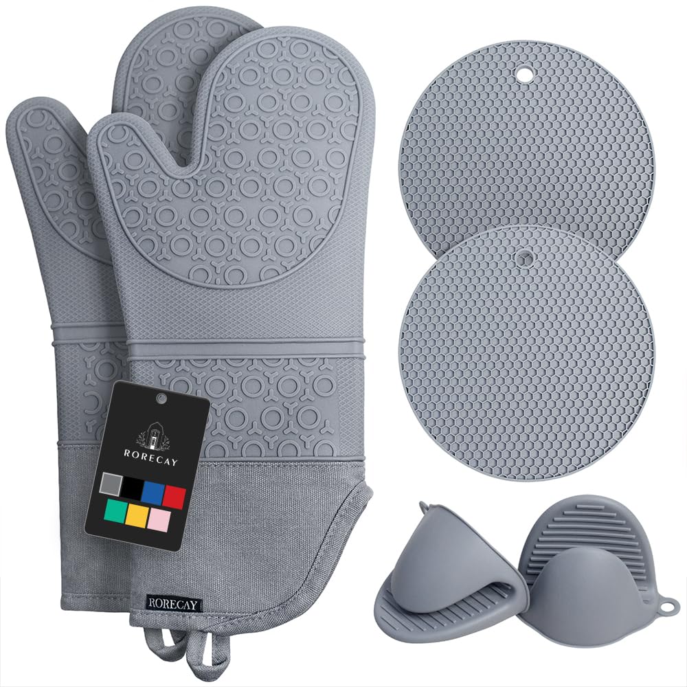 Rorecay 15-inch oven mitts shield hands and forearms during baking