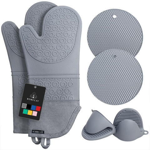 Rorecay 15-inch oven mitts shield hands and forearms during baking