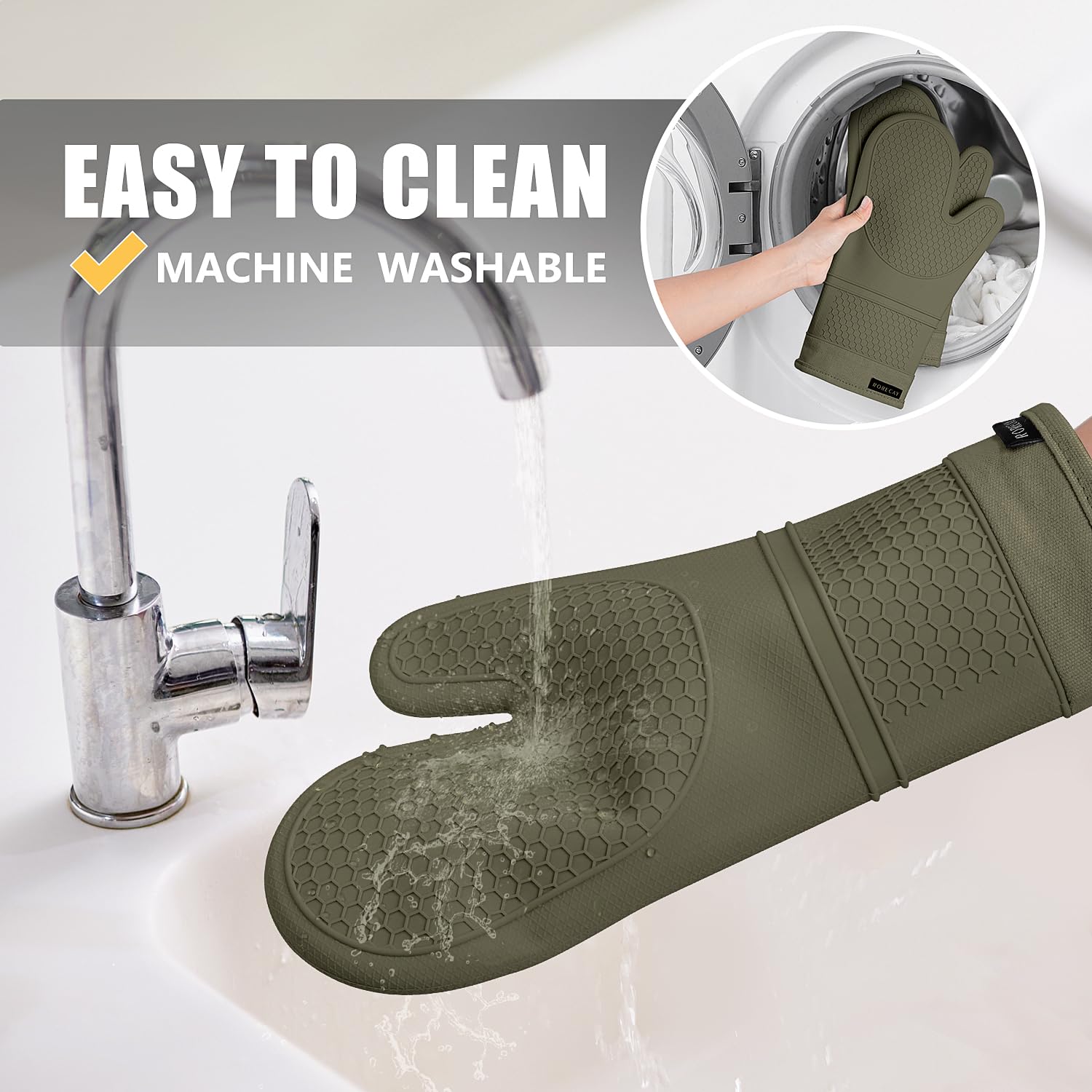 Rorecay waterproof silicone design resists steam and stains for easy cleaning