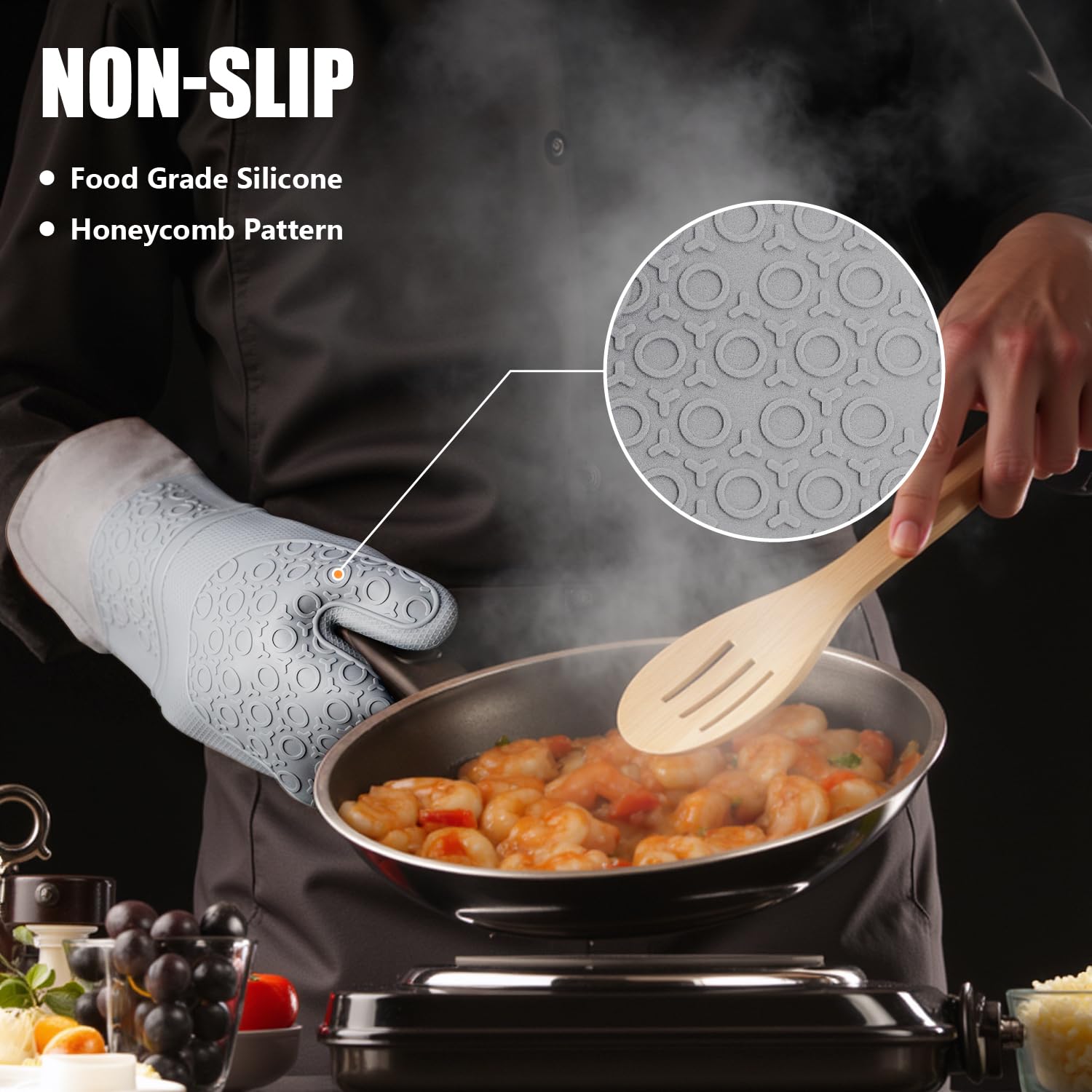 Rorecay silicone set resists steam and liquids for a dry counter