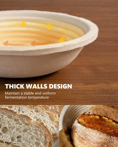 Rorecay wood pulp banneton no-liner design simplifies setup and cleanup.