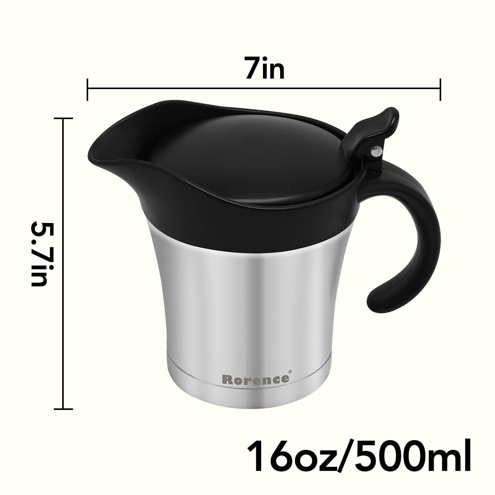 Rorence gravy boat with open lid for easy refilling