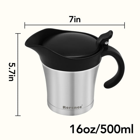 Rorence gravy boat with open lid for easy refilling