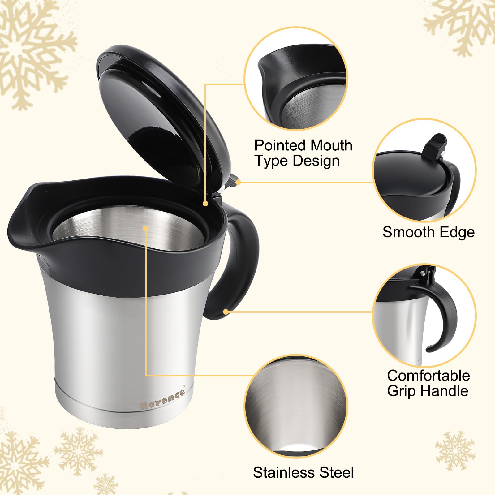 Rorence stainless steel gravy boat for durable daily use