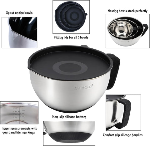 Rorence 3-piece set nests neatly for compact kitchen storage