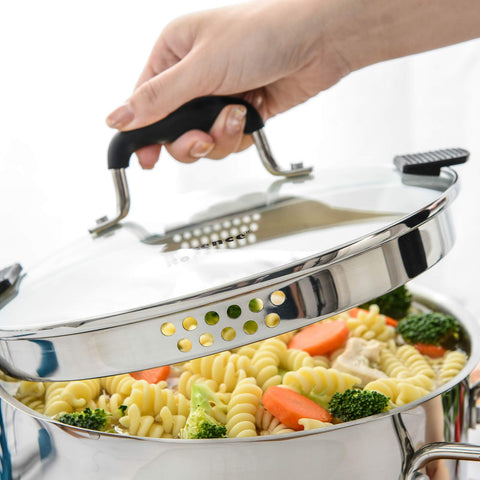 Rorence stock pot is dishwasher safe for easy cleanup after meals.