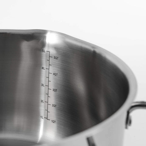 Rorence stock pot with dual pour spouts simplifies left or right-handed draining.