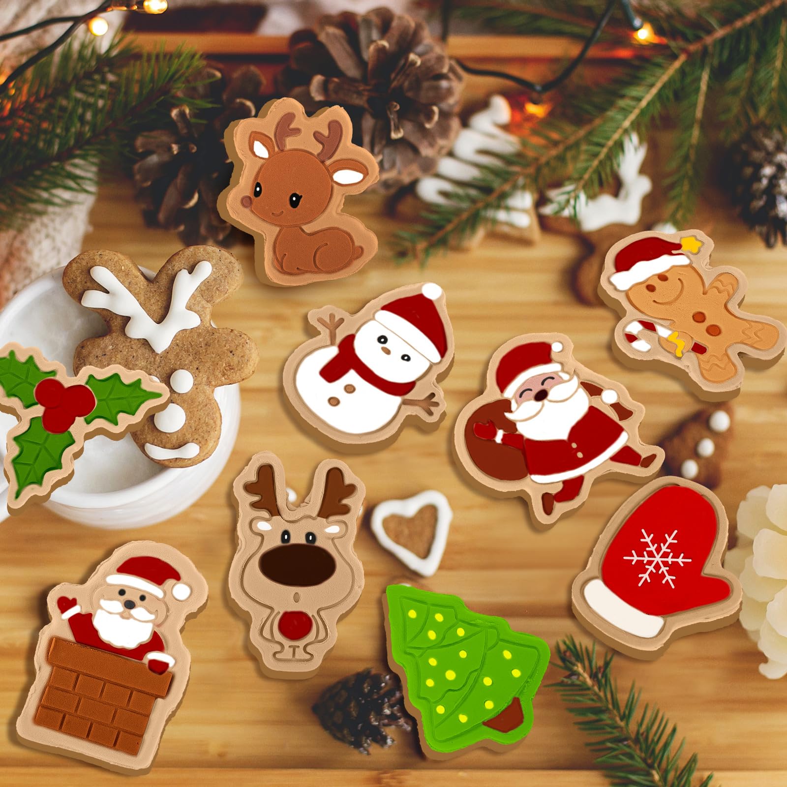 Roshtia 24-pcs Christmas cookie cutters bell – festive cookies for parties and memories.
