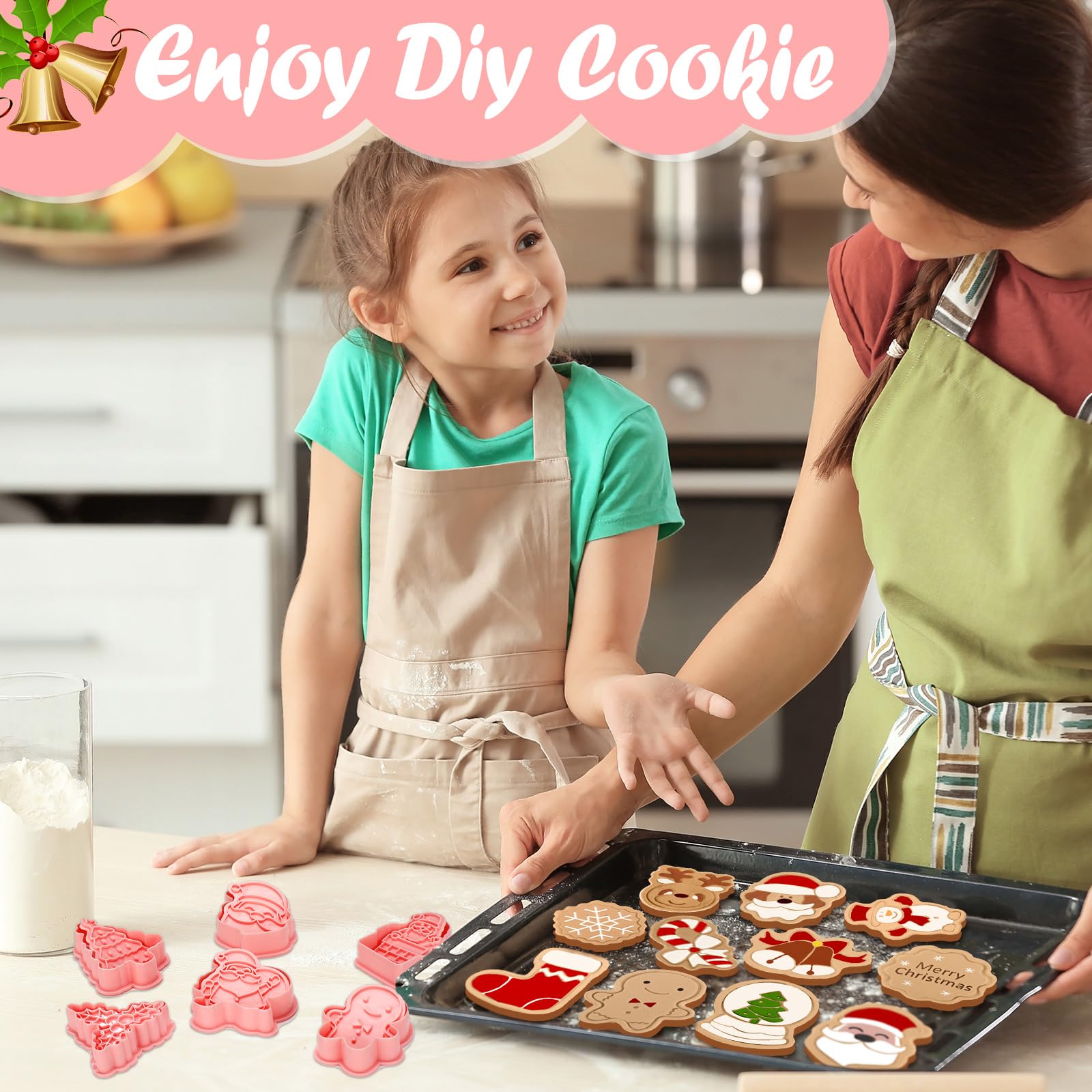 Roshtia 24-pcs Christmas cookie cutters Christmas tree – quick, cheerful shapes for celebrations.