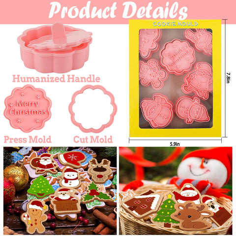 Roshtia 24-pcs Christmas cookie cutters reindeer – add whimsy to winter baking.