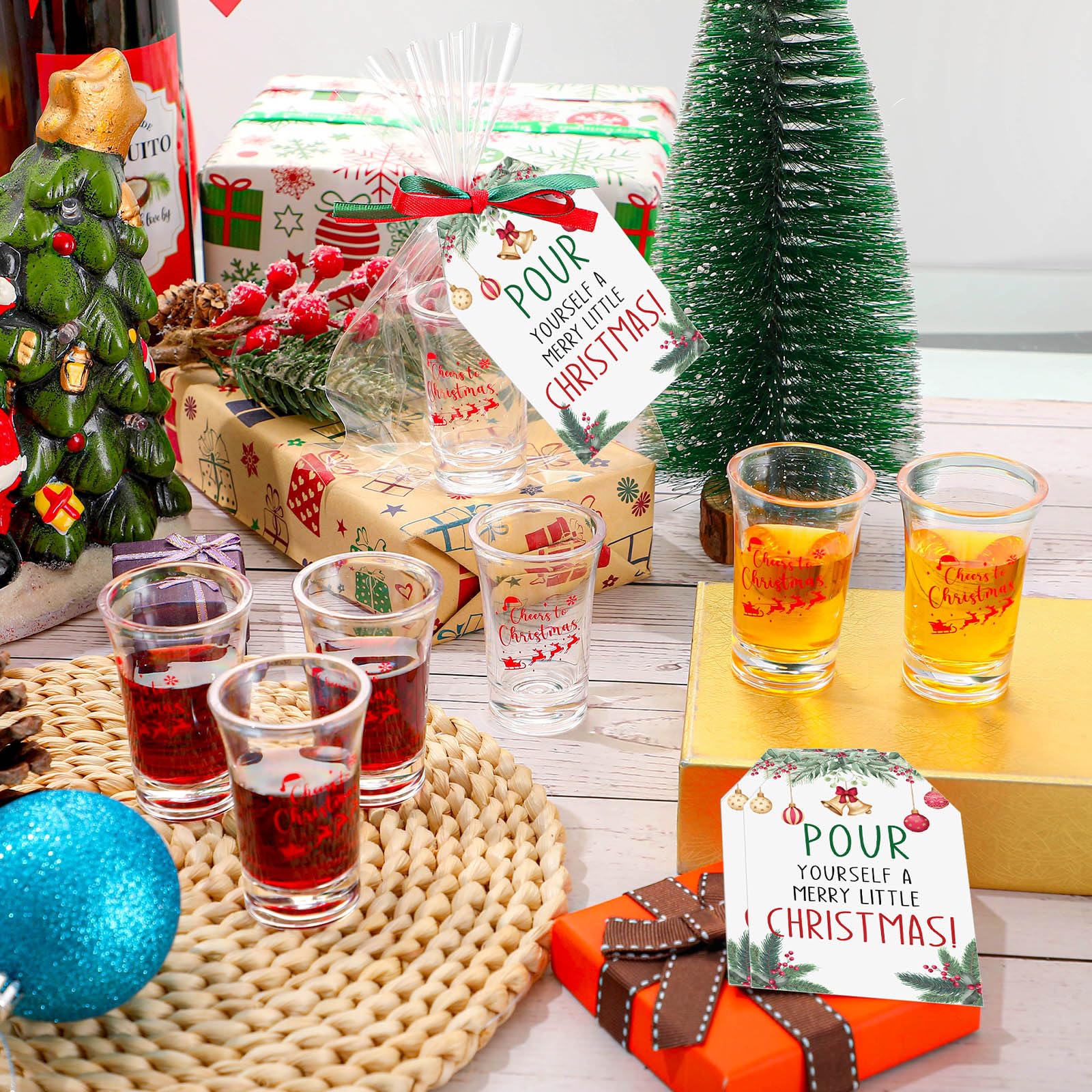 Roshtia red and green ribbons enhance holiday gift presentation and décor