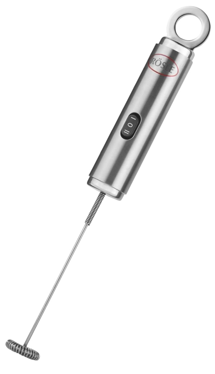 Rösle 12961 stainless frother with round handle for rich, creamy milk foam