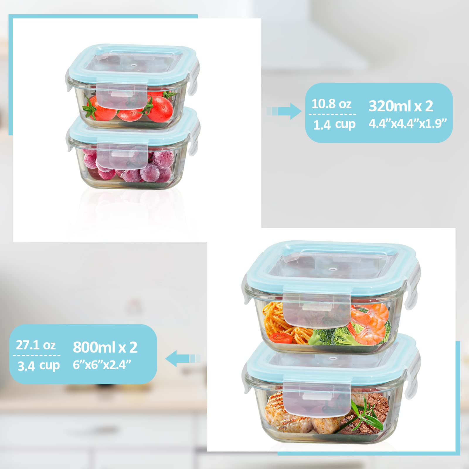 ROSOS leakproof lid with silicone seal keeps foods sealed and odors contained