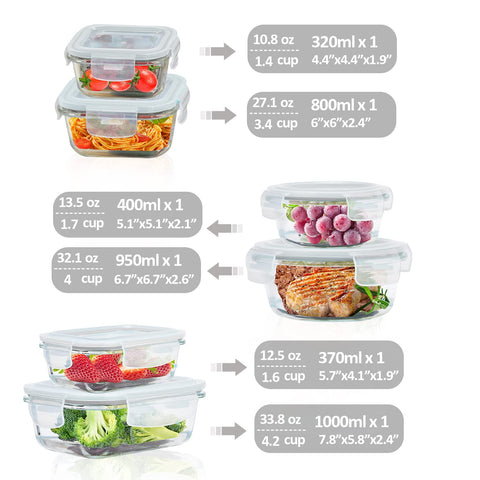 ROSOS rectangle 1000ml glass container ideal for family-sized portions.