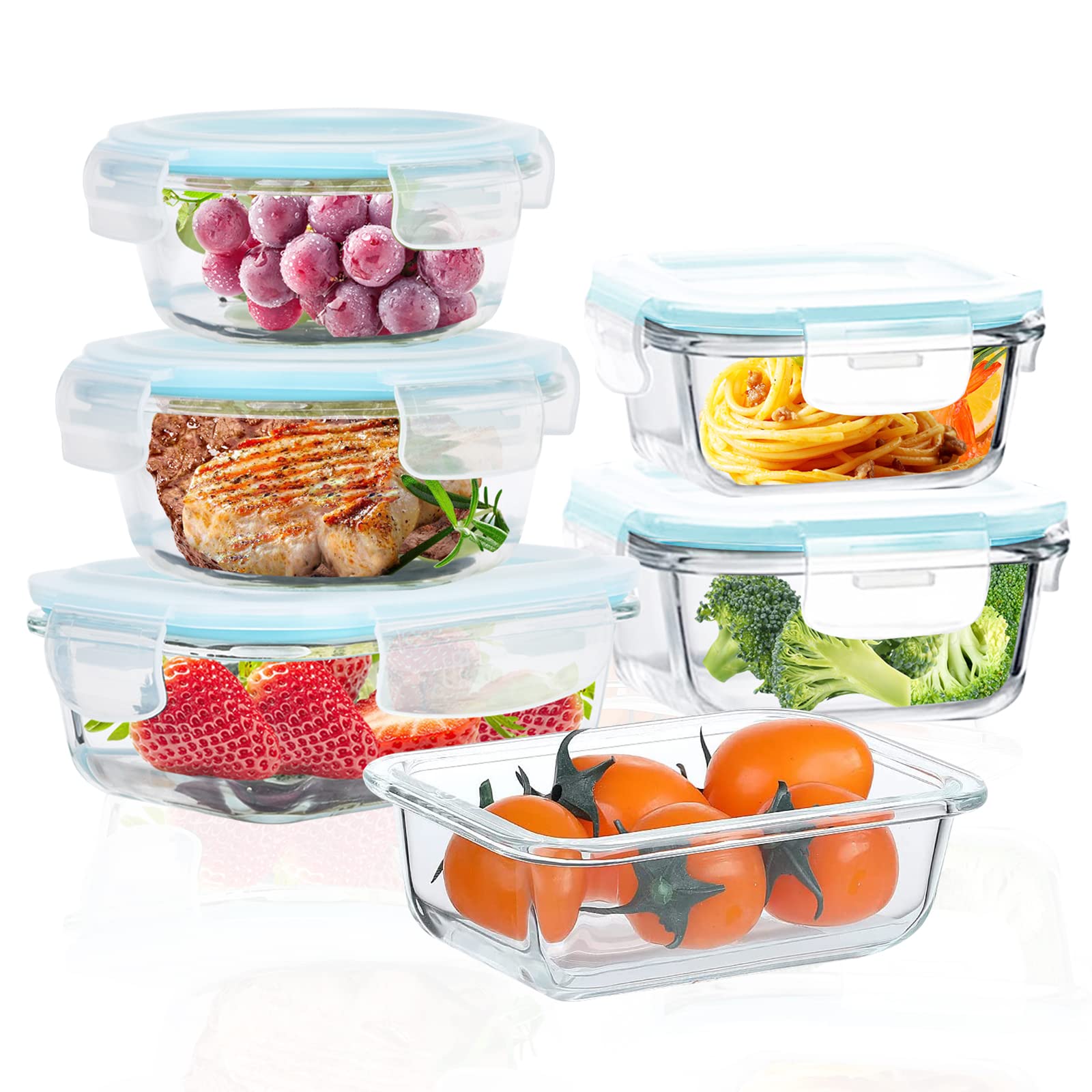 ROSOS rectangular 370ml container with lid for compact meal prep on the go