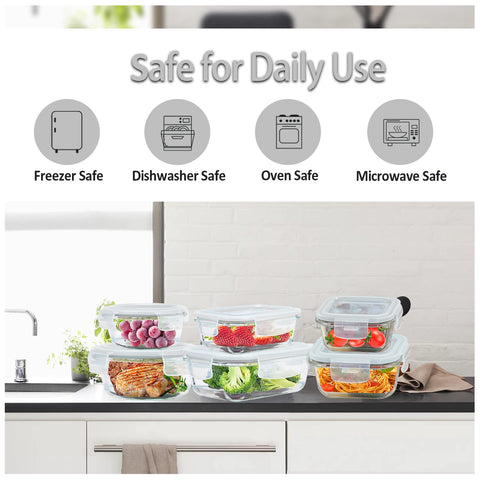 ROSOS round 400ml glass container for quick grab-and-go meals.
