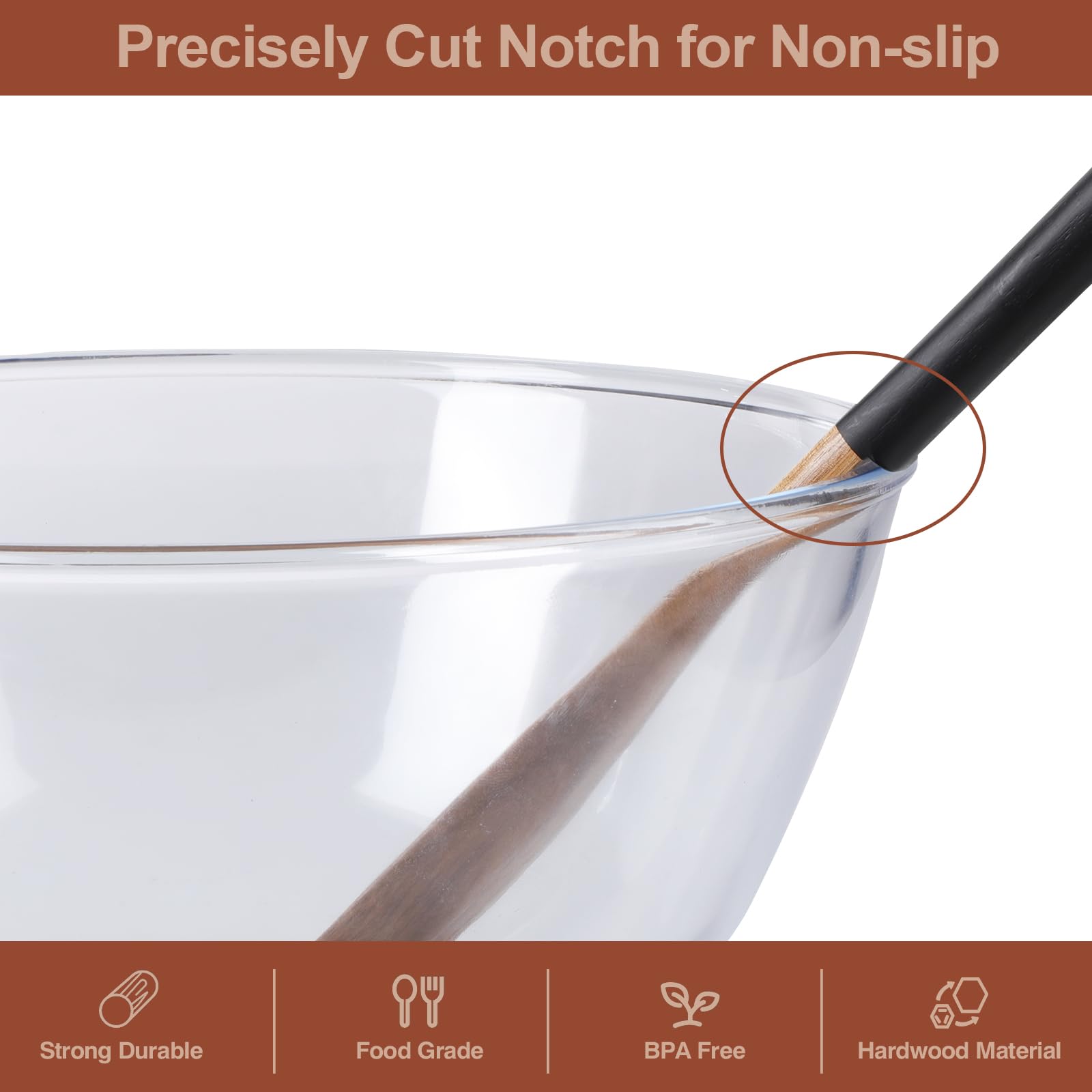 ROSOS wooden spoon with smooth grip for comfortable stirring