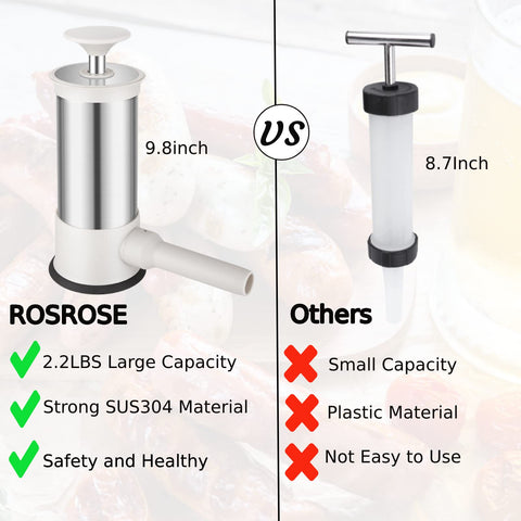 ROSROSE sausage-stuffer barrel detail reveals food-grade materials