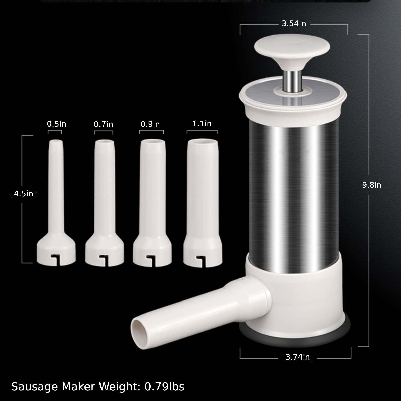 ROSROSE sausage-stuffer dismantled for easy cleaning