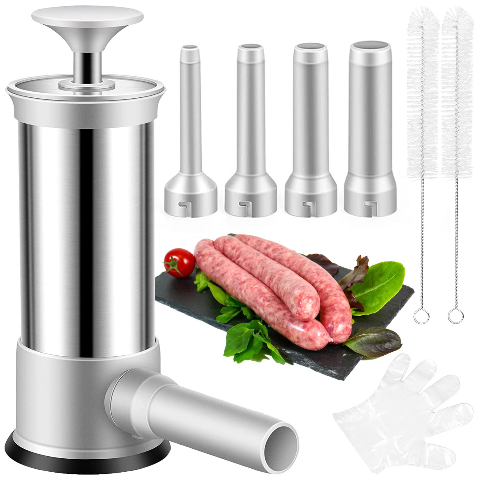 ROSROSE sausage-stuffer front view shows sturdy build for home sausage making