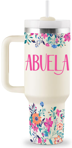 ROSTANTEN Abuela tumbler with lid and straw for travel and hydration