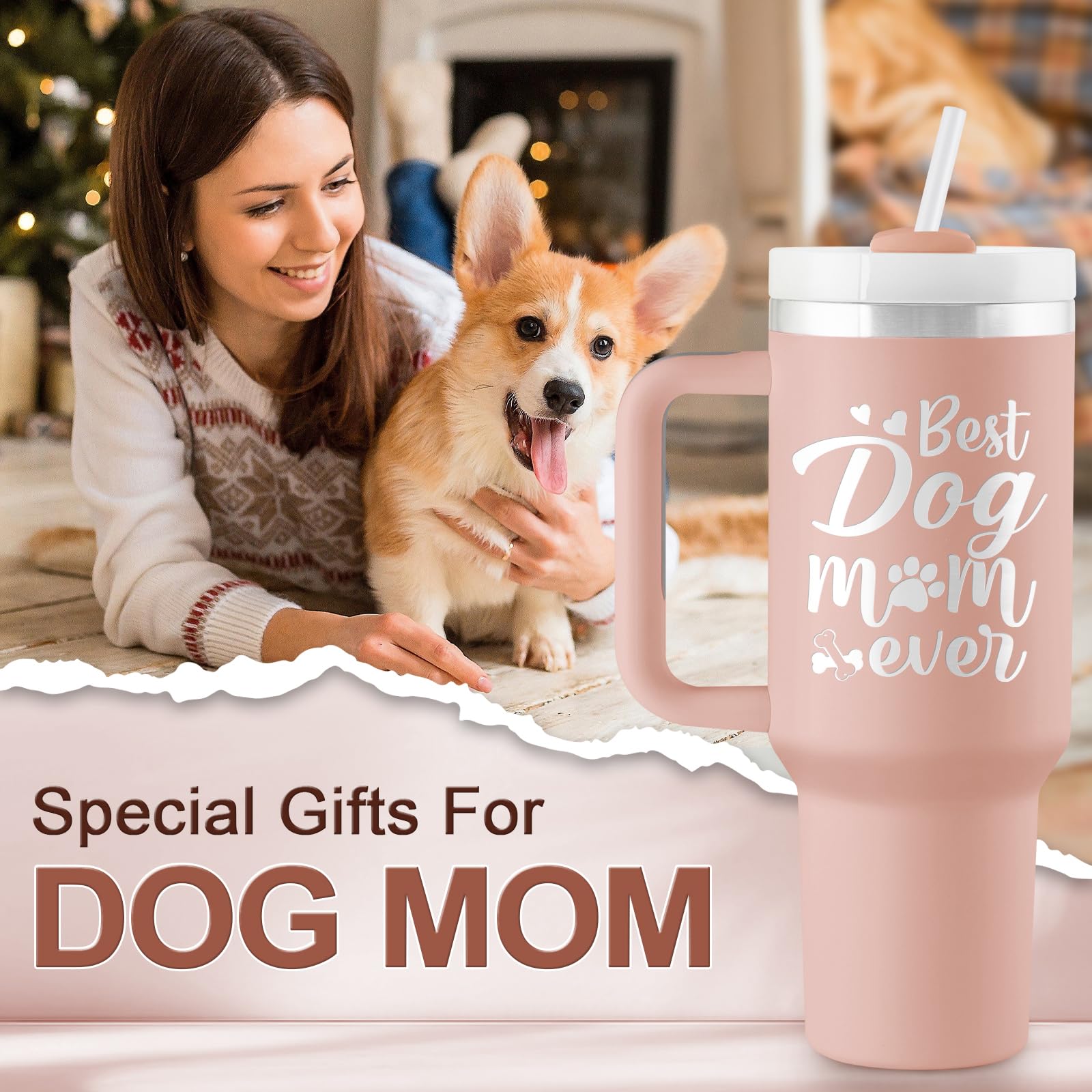 ROSTANTEN engraved dog mom tumbler adds a personal gift touch