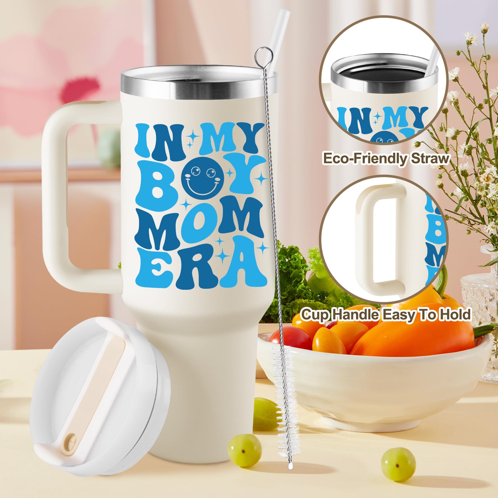 ROSTANTEN ergonomic handle makes carrying ice-cold drinks easy on the go.