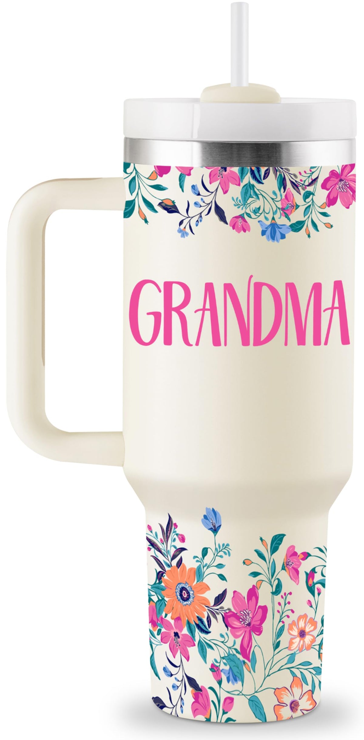 ROSTANTEN grandma tumbler with lid and straw keeps drinks at the right temperature.