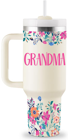 ROSTANTEN grandma tumbler with lid and straw keeps drinks at the right temperature.