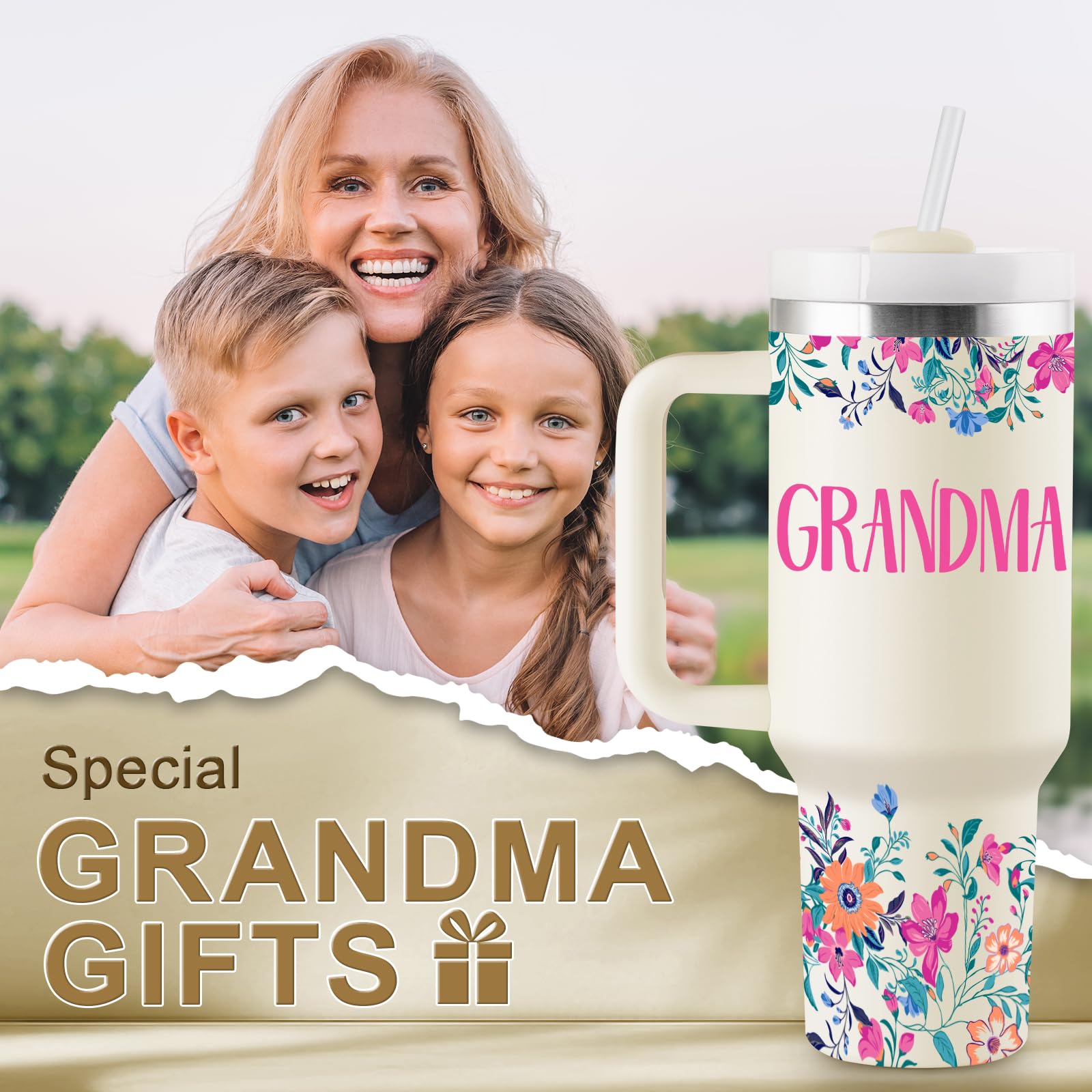 ROSTANTEN grandma tumbler ergonomic handle makes it easy to carry.